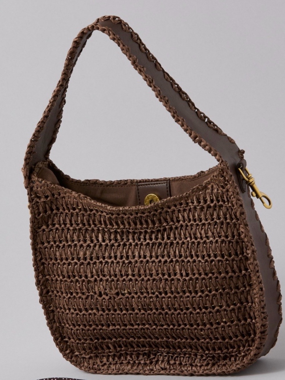 NWT American Eagle Outfitters Brown Mini Raffia Tote Bag